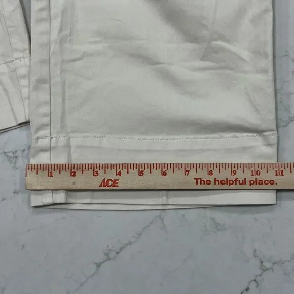 J Crew Womens Sz L Astrid Wide Leg Chino Pull On Pant in Natural Ivory Pockets - Picture 4 of 12